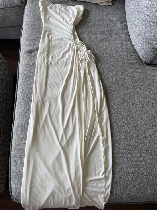 Dresses & Skirts - Babyboo White Maxi With Side Cutout and Tie
